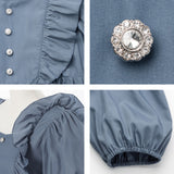 ナローリボンショルダーフリルワンピース