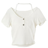 パット付バスト盛りギャルカットソートップス