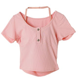 パット付バスト盛りギャルカットソートップス