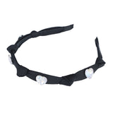 【新春セール】ハートビジューサテン細めリボンカチューシャ