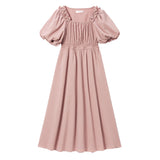 ショルダービジューパフワンピース