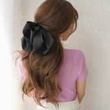 【メール便】バストハート開きクルーネックリブ半袖ニットトップス