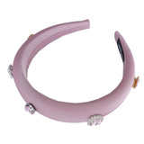 ピンクハートビジュー太めカチューシャ