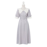 ダブルボタンセーラーフリル襟ワンピース