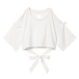 【メール便】バックリボンハートカットクロップドカットソー