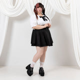 【メール便】リボンビジューフリル襟ブラウス