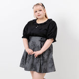 【メール便】リボンビジューフリル襟ブラウス