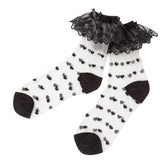 【メール便】シースルーハートドットレースフリルソックス