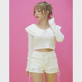 ビジューハート3連ピアス