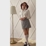 アソートチェック柄台形スカート