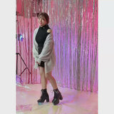 Vネックあざといビジュー釦カーディガン【ニット】