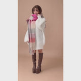 ふわふわルーズアゼ編みニットミニワンピース