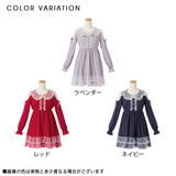 ラブリーハートリボン肩あき丸襟ワンピース【ゆめかわいい】【原宿系】【可愛い】【大きいサイズ】