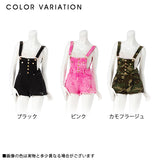 デニムショートパンツサロペット【オールインワン】【M~LL】