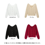 【メール便】前後2wayスカラップフェミニンカーディガン