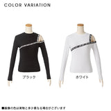ロゴテープ肩出しハイネックリブトップス【ニット】