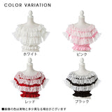 レースフリルシフォンパフブラウス