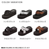 厚底スパンコールサンダル