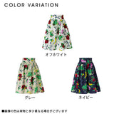 【メール便】綿ブロードひざ丈花柄フレアスカート