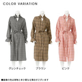 チェック柄ロングシャツワンピース