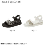 厚底キラキラビジューフレキシブルサンダル