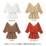 【メール便】バックリボンボリュームブラウス