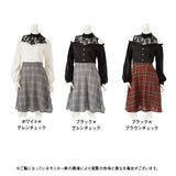 チェック柄レースプチハイフリルドッキングワンピース