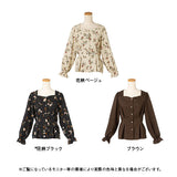 デザインボタンブラウス