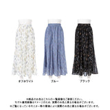 ドビー花柄フレアースカート