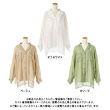 【メール便】開襟シアーチュニックシャツ【R】