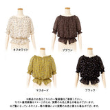 【メール便】花柄スクエアネックブラウス