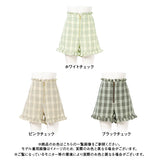 レースアップ裾フリルショートパンツ