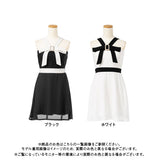 ビジュービックリボンシフォンフレアワンピース