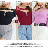 【メール便】バスト開きセクシージップレーストップス