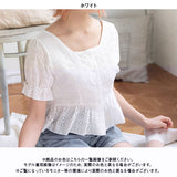 【メール便】ペプラムレースブラウス