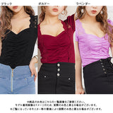 【メール便】レース切り替えカットソートップス