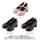 丸いヒールのロリータパンプス