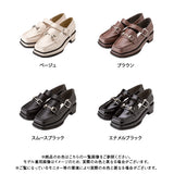 スクエアトゥベルトローファーパンプス