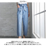 リボンベルトストレートパンツ