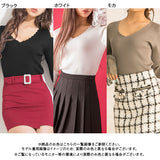 スカラップ袖レースニットトップス