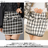 ゴールドボタンツイードスカート