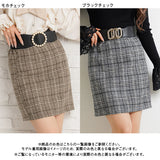 チェック柄タイトスカート