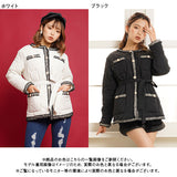 キルティングパールボタンコート