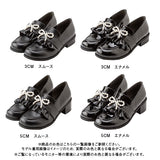 選べるヒールパールリボンローファーパンプス