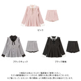胸元開き角襟セットアップ