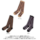 【メール便】チェックハイソックス