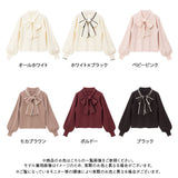 ボウタイニットトップス
