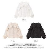 丸襟セーラーショルダーフリルブラウス