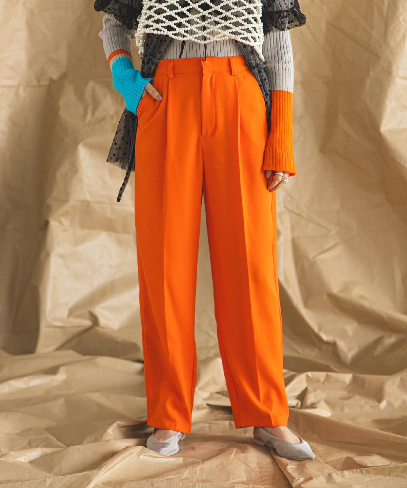 タックセンタープレスワイドパンツ – レディースファッション通販の夢  