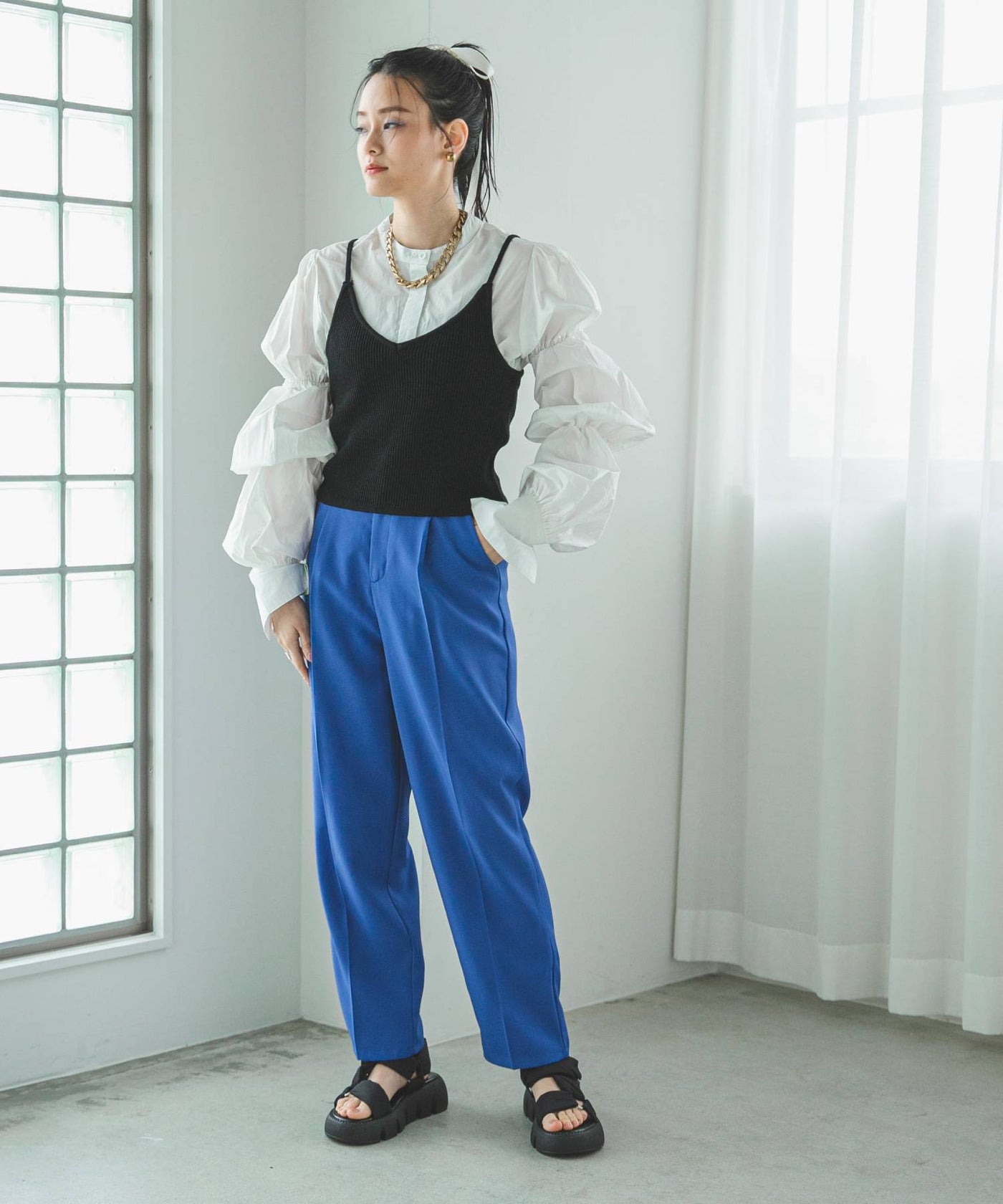 turquoise blue  S size   新品未使用品‼️ワイドパンツ turquoise blue S size 新品未使用品‼️ワイドパンツ - メルカリ